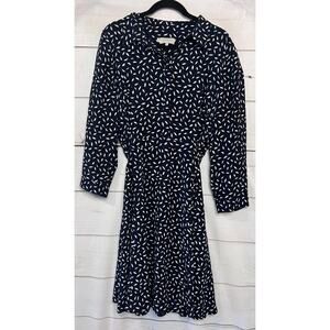 Hobbs London Navy Blue Dress With White Size 14